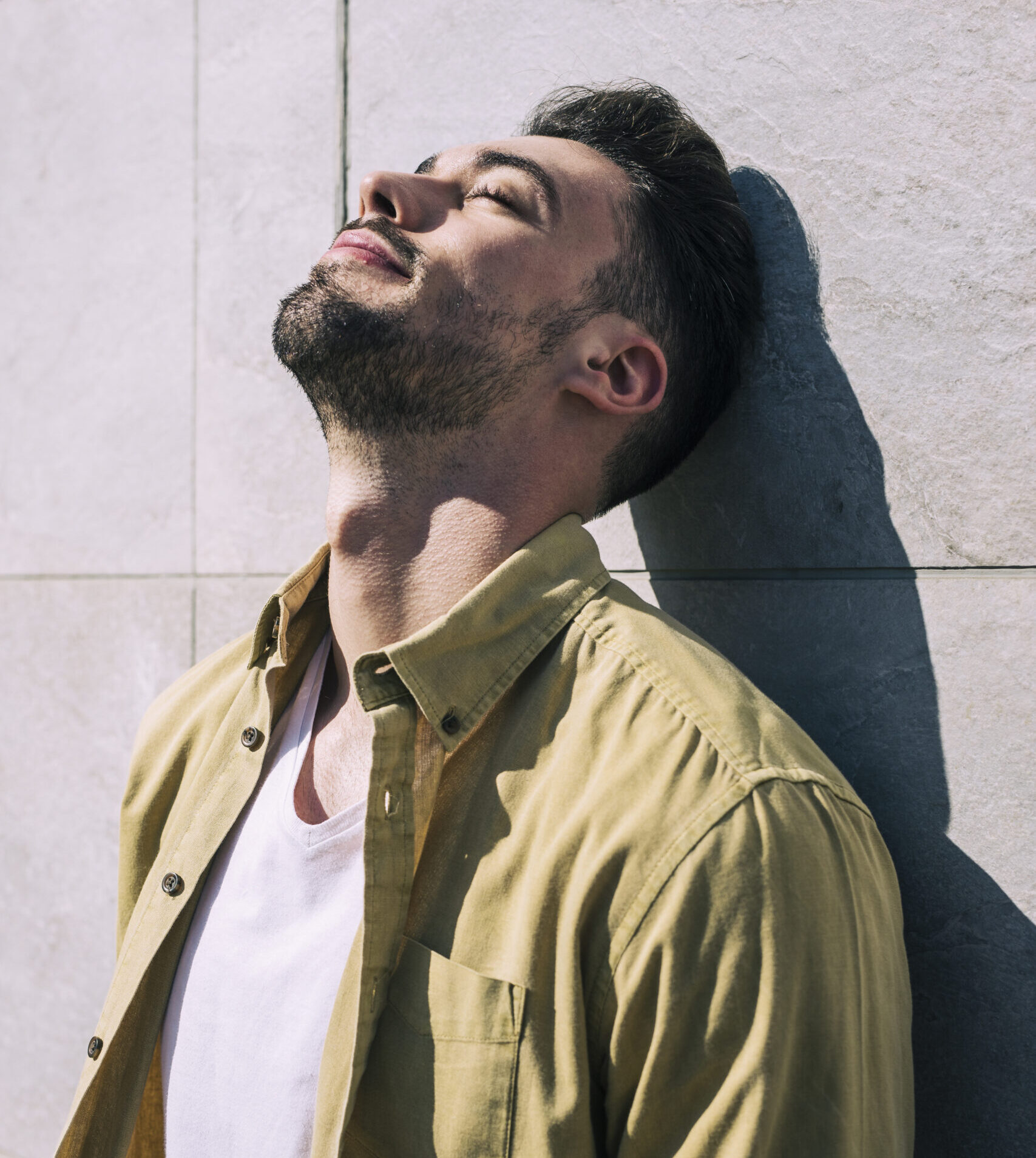 man relaxed sun